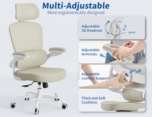 Image of TRALT Ergonomic Office Chair Desk Chair with Adjustable Lumbar Support
