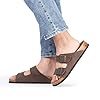 FITORY Mens Sandals, Arch Support Slides with Adjustable Buckle Straps and Cork Footbed for Summer Brownish Yellow Size 10.5 #5