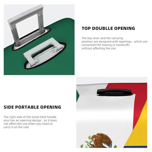 Travel Luggage Cover Half Mexico Half Colombia Flag Fashion Washable Baggage Suitcase Protector Fit For Luggage Large4