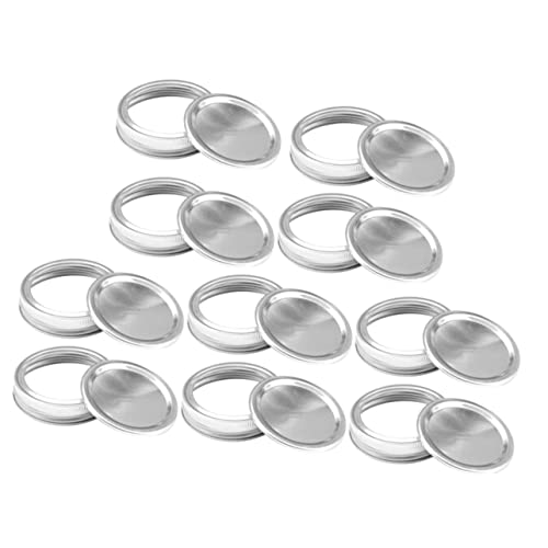 GRIRIW 10 Piezas Tapas De Tarro De Albañil Tapas De Conservas para El Hogar Cacerola Platos Tipo Tapas Salpicar Tarro De Comida Tapas De Almacenamiento De Albañil Saltear Silver Hojalata