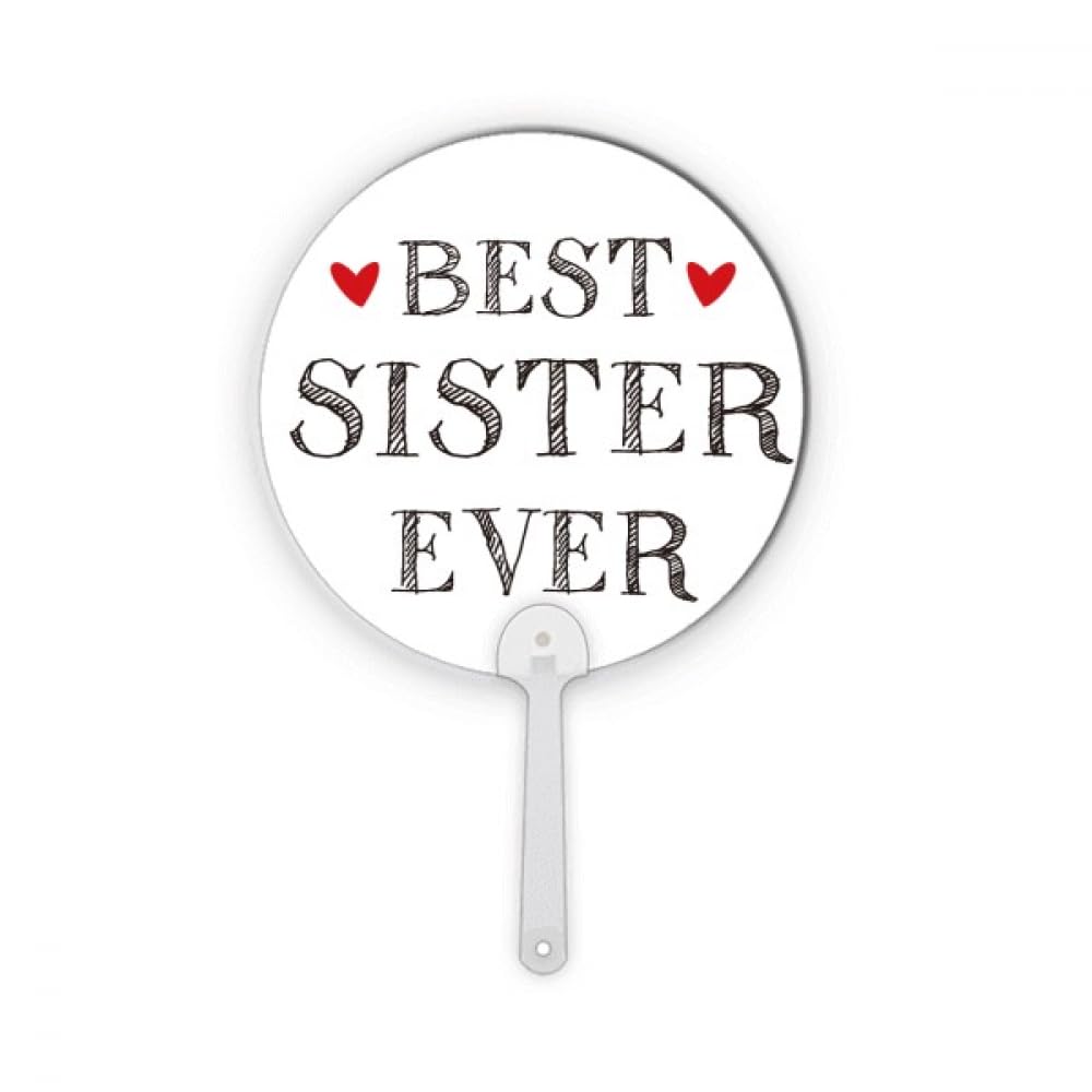 Éventail rond Best Sister Ever un cadeau de soeur en forme de coeur