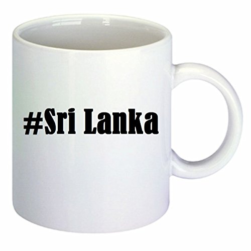 Kaffeetasse #Sri Lanka Hashtag Raute Keramik Höhe 9,5cm ? 8cm in Weiß