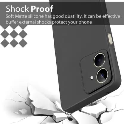 Image of Spazy Case Redmi 13C 5G Back Cover Soft Silicone Shockproof Slim Back case Cover with Anti Dust Plugs for Redmi 13C 5G -Black