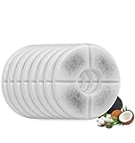 Kwyder Cat Fountain Filters-8 Pack, Pet Water Fountain Replacement Filters, Pet Fountain Filters Suitable for 1.6 L Flower Fountains and Most Same Size Cat Fountains, Coconut Activated Carbon Filters