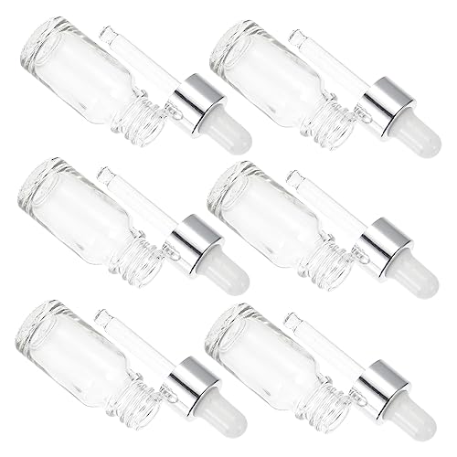 MUCKLILY Nachfüllbare 10 Ml Glasflaschen mit Tropfer Transparent für Ätherische Öle Parfüm und Aromatherapie – 10 Stück Reise Nachfüllfläschchen mit Weißem Silikonaufsatz