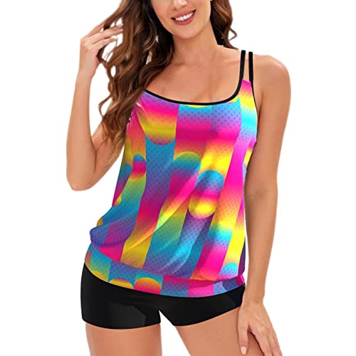 Maillot de bain fendu sexy imprimé dégradé grande taille femme bikini bretelles 3XL