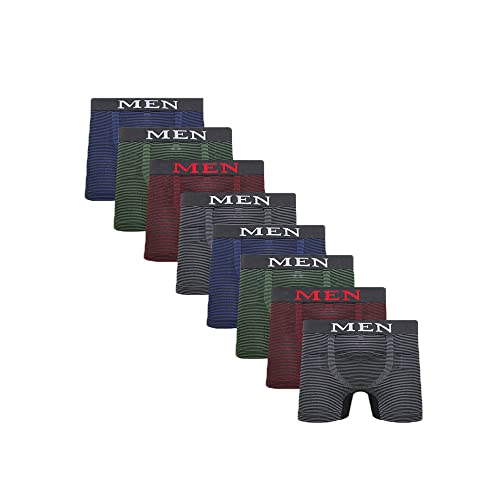 Kit 6 Cuecas Boxer Microfibra Men Sem costura Tamanho:GG;Cor:Sortido