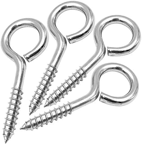 Robustline Closed Screw Eye Hook, Pack of 100 Pcs (8, Silver plated)