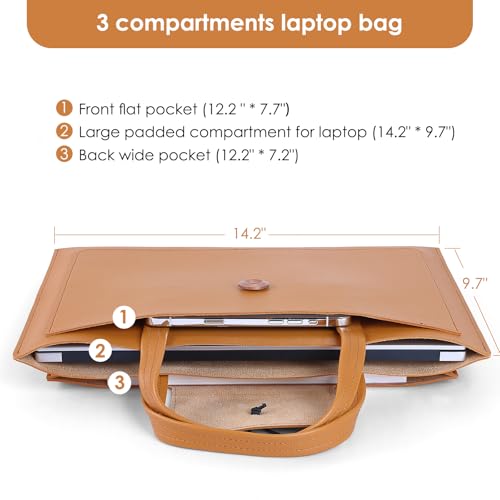 Leather Laptop Messenger Bag, Large Volume, Water Resistant, Anti Scratch2