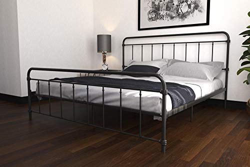 DHP Winston Metal Bed Frame, Multifunctional Piece with Adjustable Heights for Under Bed Storage, Black - King DHP Winston Metal Bed Frame, Multifunctional Piece with Adjustable Heights for Under Bed Storage, Black - King
