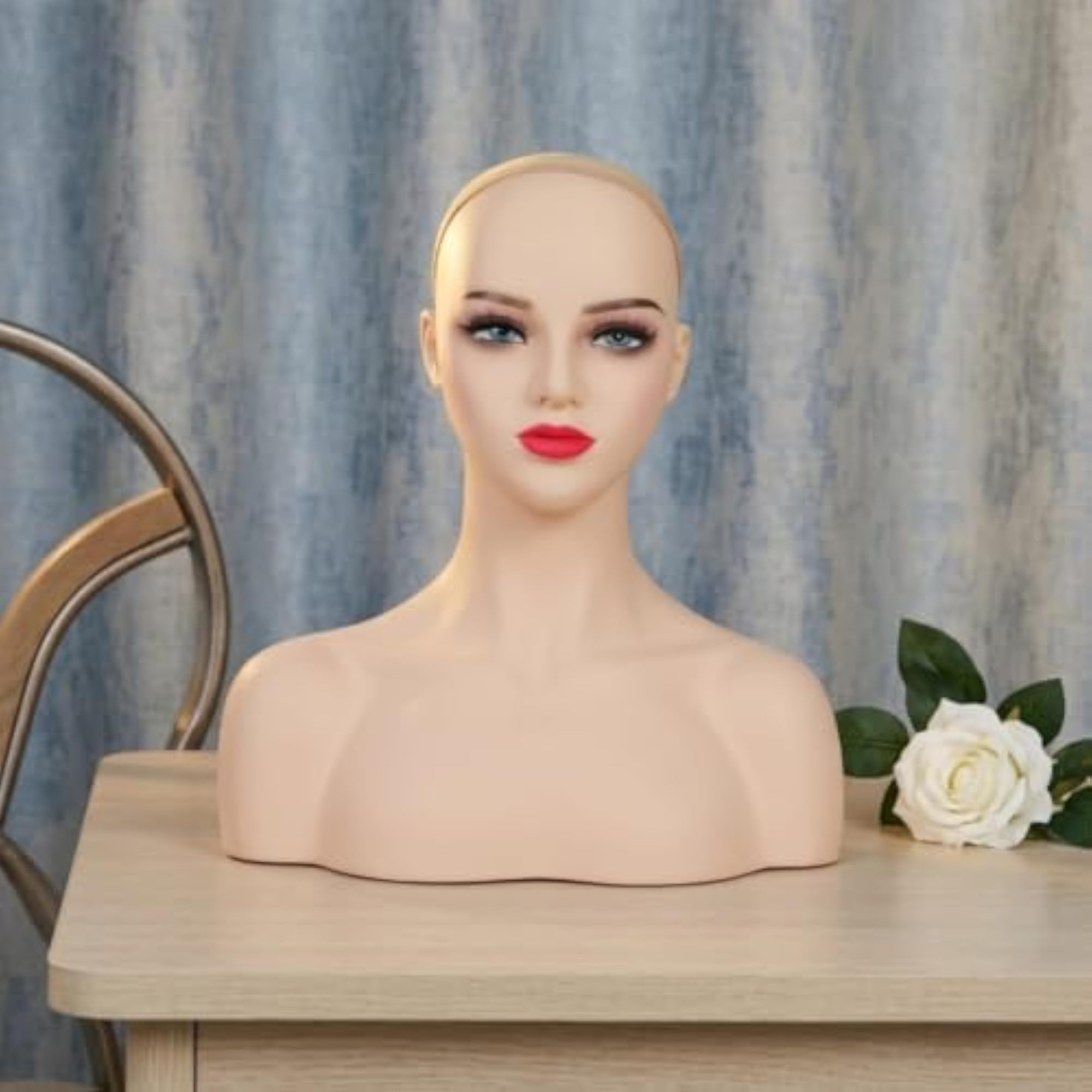 Lifelike Hairpiece Holder Stand for Display