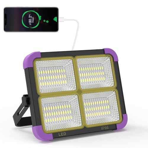 iodoo Rechargeable Solar Work Light 10000mAh Black Light 10000LM Cordless Magnetic Portable LED Work Light UV Blacklight 395nm Ultraviolet Flood Light for Glow Dark Party Catfishing Halloween