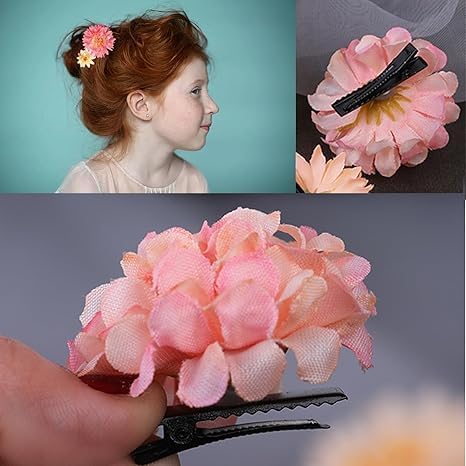 21 Piezas Pinzas de Pelo Florales de Seda para Mujer miniatura 6