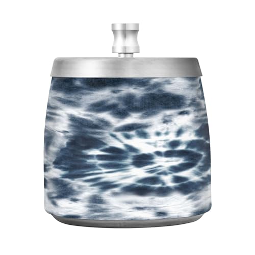 Cendrier de terrasse en acier inoxydable foncé avec couvercle pour la maison, le bureau, l'extérieur, le balcon, cendrier de table de cigare antidérapant pour homme et femme