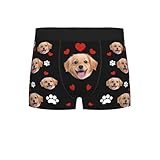 [Climbix] ボクサーパンツ メンズ カスタム顔写真入りパンツ 彼氏の夫への面白いプレゼント 誕生日 記念品 オーダーメイド プレゼント ギフト (JP, アルファベット, S, ブラック)