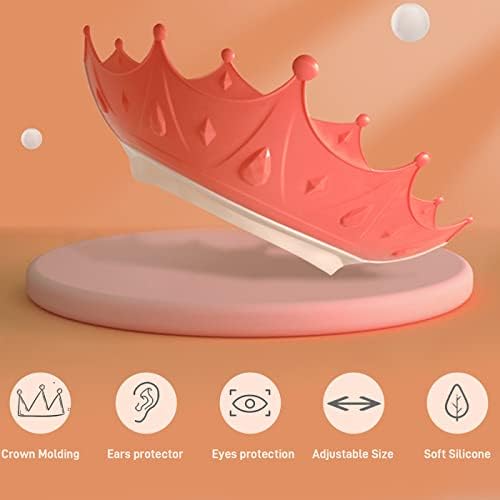FUNUPUP Baby Shower Cap, Kids Shampoo Shower Bath Cap Adjustable Hair Washing Shampoo Shield Baby Visor for Eyes and Ears Protector (Pink)