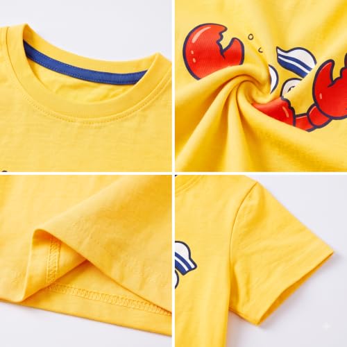 Image of DEEKEY Toddler Boys Shirts Short-Sleeve Little Kids t Shirts Boys' Tops, Tees & Shirts Graphic TEE Age for 2-7 Years 4-Pack