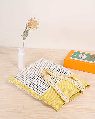 Image of ENBEI Beach Bag Crochet Tote bag for Women,Aesthetic Boho Large Bag,Foldable&Lightweight,Shopping,Beach,Travel,Daily Use