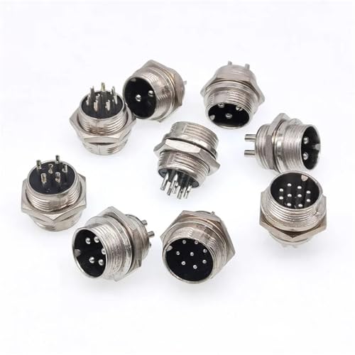 Enchufe hembra GX16 3PIN con rosca anti desconexión para chasis 10 uds