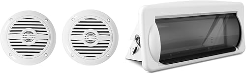 Rockville Par MS40W - Altavoces marinos de 4 pulgadas y 200 W, compactos, potentes, resistentes al agua, cubierta estéreo marina, color ahumado,