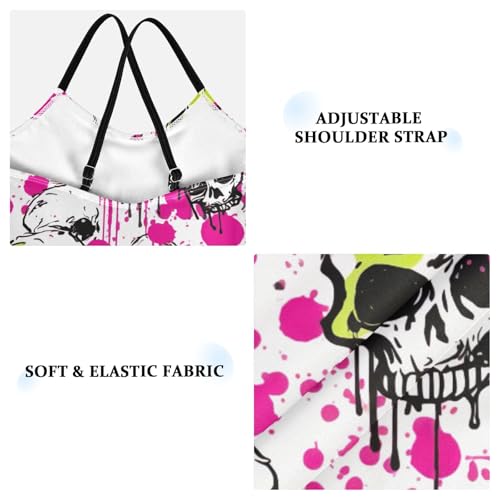 Skull Pink White Girls One Piece Swimsuit Beach Swimwear 208502053