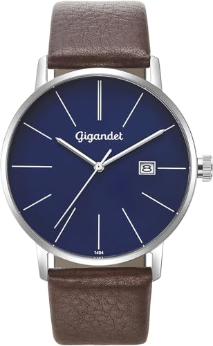 Montre avec bracelet en cuir Gigandet hommes élégance du bureau aux soirées
