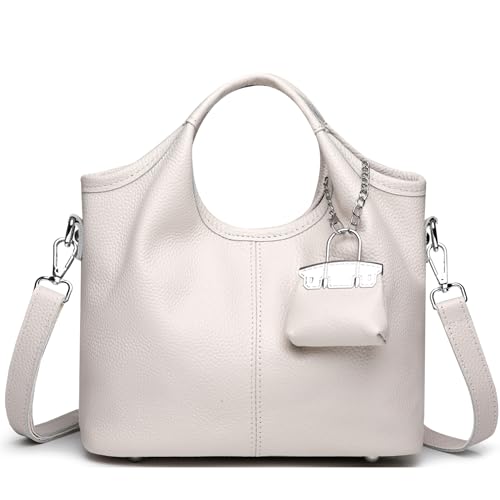 Makukke Genuine Leather Bucket Bags for Women, Small Handbags Crossbody Bag with Adjustable Shoulder Strap