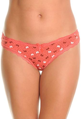 Cotton Brazilian Cut Bikini Panties with Butterfly Print (6-Pack)