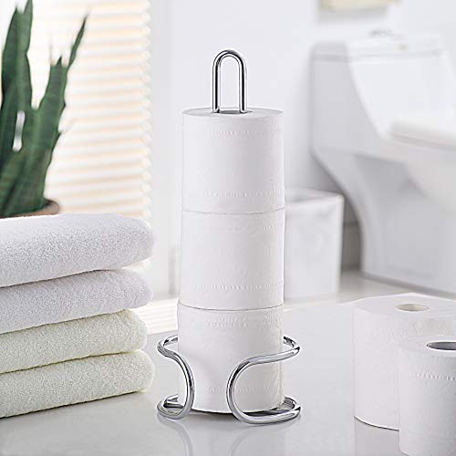 Sunnypoint Heavy Wire Gauge Spare Bathroom Toilet Tissue Paper Roll Holder Storage Stand #TOP1