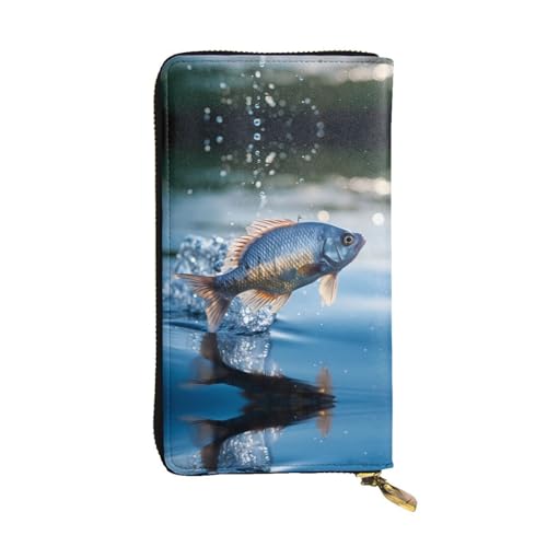 Cartera de piel con patrón de caviar de 7.5 pulgadas para llaves, monedas y tarjetas