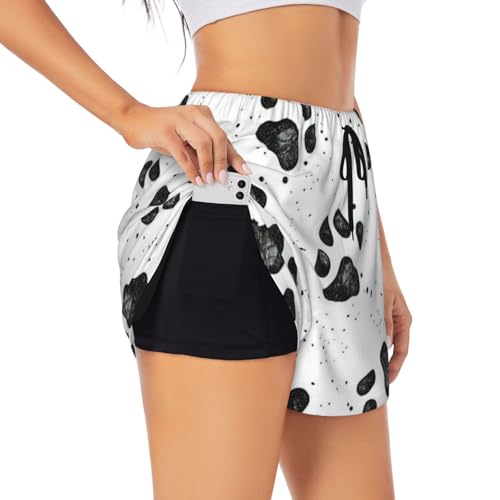 Short de yoga femme à motif pattes de chien idéal pour vos séances de Pilates
