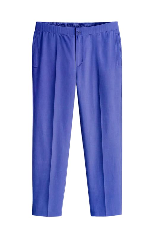 french crown Men's Ossira-Violet Blue Two Tone Chambray Textured Premium Cotton Lounge Pant-picture-23