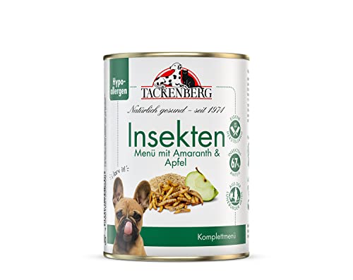 TACKENBERG Insektenmenü mit Amaranth & Apfel Nassfutter Dose für Hunde - Hundefutter in Premiumqualität - natürlich getreidefrei, 6 x 400 g