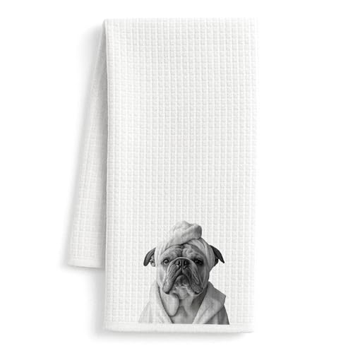 Funny Bulldog Bathroom Hand Towels