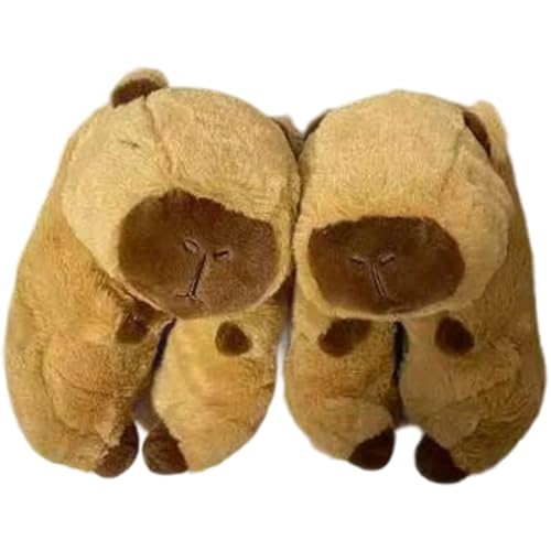 Lipfer Divertenti Pantofole di Peluche a Forma di Animale Capibara per, Pantofole Casa Calde, Comode E Carine con Impugnatura Antiscivolo.