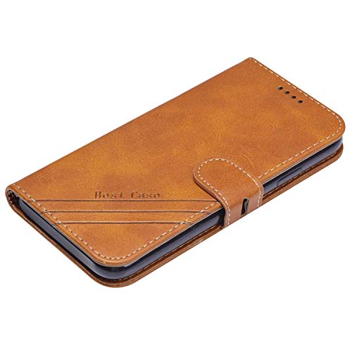 IKASEFU Compatível com Xiaomi Redmi Note 8T Capa de couro PU macio carteira com alça de carteira slo