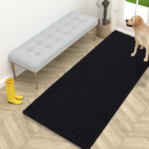 Image of OLANLY Dog Door Mat for Muddy Paws 59x24, Ultra-Absorbent Chenille Mud Mat