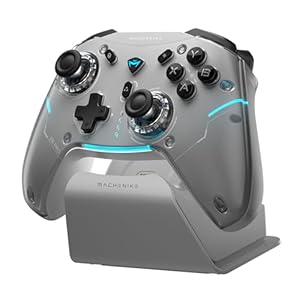 Machenike G5PROMAXSE Bluetooth PC Controller with Charging Dock, Hall Effect Joystick/Triggers, Gaming PC Controller for Switch/Android/iOS/Steam/Mobile, Gyroscope, Gray
