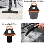 LIGO Shop Vac, Wet and Dry Vacuum Cleaner, 4 Gallon, Stainless Steel Tank, for Car, Garage, Workshop, Corded with 360° Wheels.