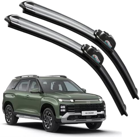 CARNYX Frameless Windshield Wiper Blades, Front Car Wipers Set of 2, Noise-Free, Durable Performance Compatible with (Hyundai Alcazar (D-24,P-18))