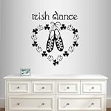 In-Style Decals Wall Vinyl Decal Home Decor Art Sticker Irish Dance Words Sign Shoes Ireland Dublin Celtic Step Dance Bedroom Living Room Removable Stylish Mural Unique Design 1710