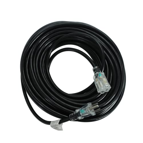 100 Ft 12/3 Sjtw Gauge Heavy Duty Outdoor Extension Cord, 3 Prong Extension Cord W/Power Indicator Light, Great Or Commercial Use And Major Appliances, 15 Amp, 125 Volts, 1875 Watts, Etl Listed #TOP1