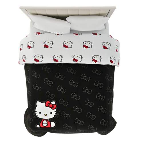 Hello Kitty Bedding Super Soft Cozy Microfiber Reversible Comforter, Queen, (Officially Licensed Product) by Franco Collectibles