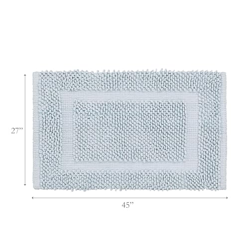 Jean Pierre New York 100% Chenille Cotton Skid Resistant Plush Bath Mat - 27"x45" Bathroom Rug - Light Blue by Jean Pierre New York - Image 2