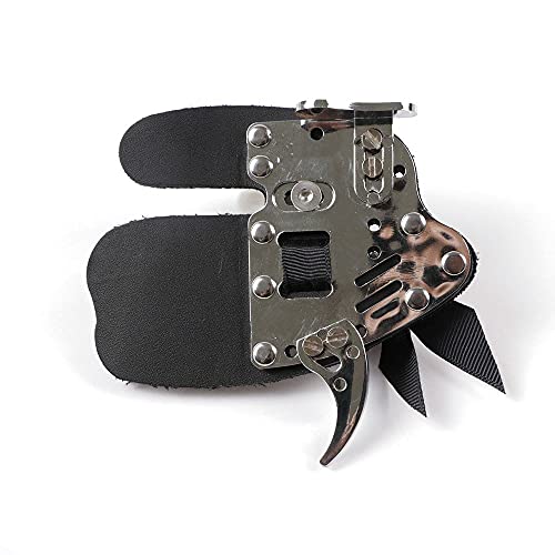 Huntingdoor Archery Finger Tab Handmade Premium Cow Leather Finger Guard Finger Protector Finger Saver For Recurve Bow Hunting Shooting Right Hand Black #TOP3