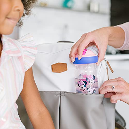 The First Years Disney Minnie Mouse Sip & See Kids Water Bottle - Water Bottle for Toddlers - Spill Proof Toddler Cup - 12 Oz