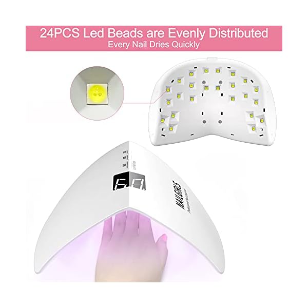 NAILGIRLS UV Light for Nails 54W Nail Dryer, UV Nail Lamp with 3 Timer Setting, UV Led Nail Lamp with Automatic Sensor, Professional Halloween Nail Art Tools Accessories