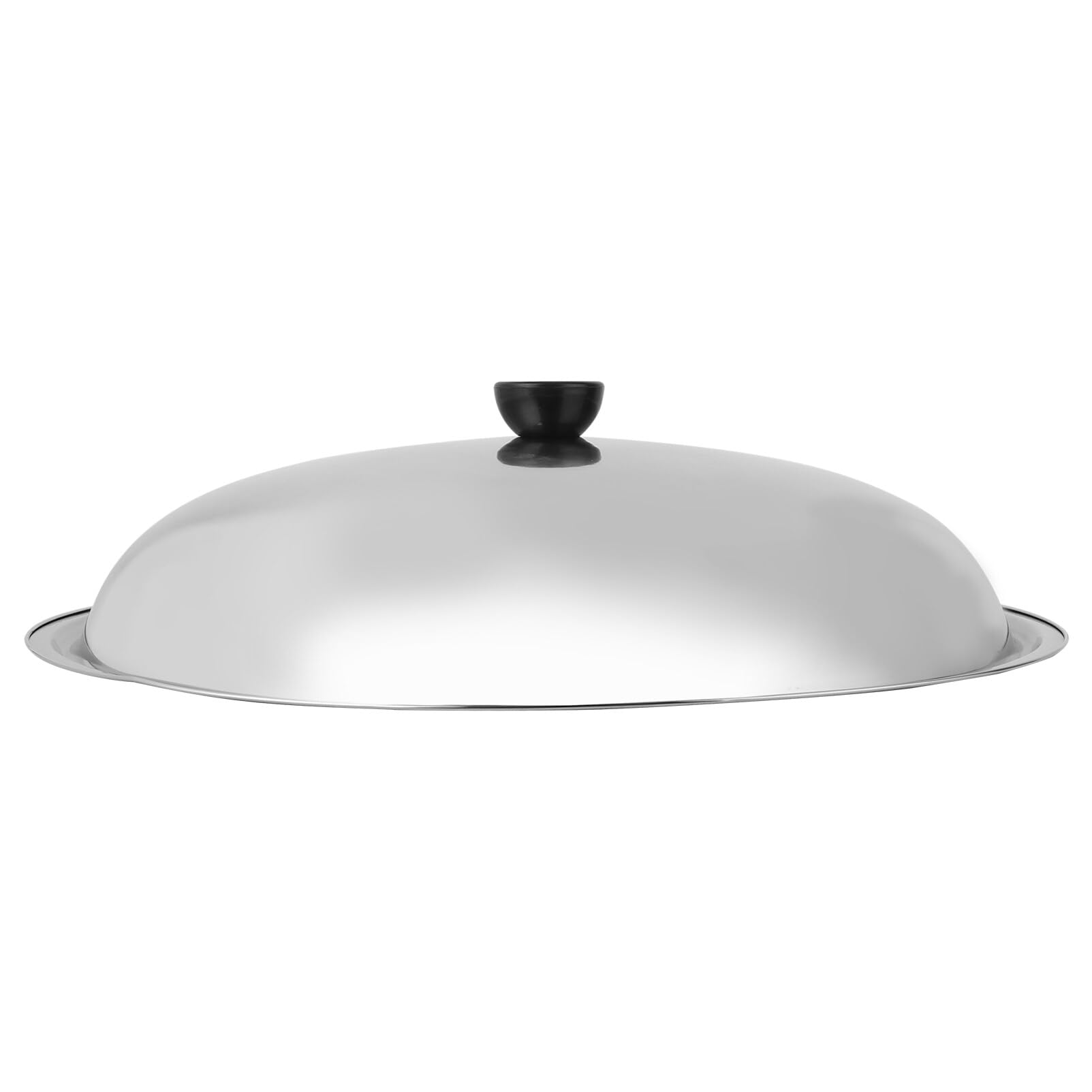 Lurrose Stainless Steel Pot Cover Lid with Anti-scald Knob and Spill Stopper, Thickened Sturdy Kitchen Cooking Pot Lid for Effective Splash Protection in Kitchen Random Style