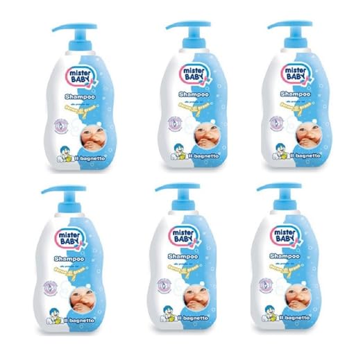 Mister Baby Shampoo al Germe di Grano, 200 ml, Confezione da 6 Pezzi