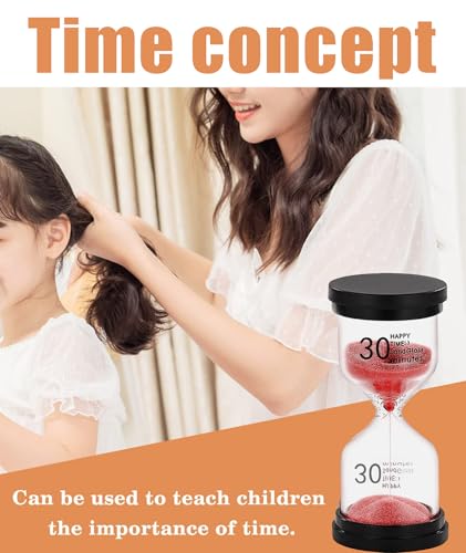 Image of Sand Timer 30 Minute, Sand Clock, Hour Glass Sand Timer Sand Clock Sandtimer Classroom Games Home Kitchen Officesand Clock Timer for Room Hourglass (Pink)